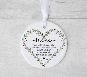 Herz Spruch Mama Trauer Erinnerungsanhänger Keramik Anhänger Weihnachtsanhänger Geschenk von Lüttentüddel®